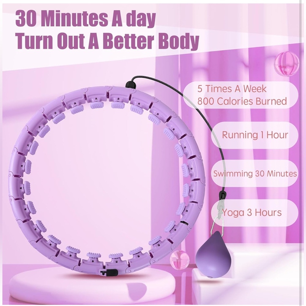 34 Knots Weighted Workout Hoop Plus Size, Smart Waist Exercise Ring for Adults